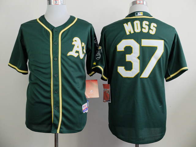 Men Oakland Athletics 37 Moss Green MLB Jerseys